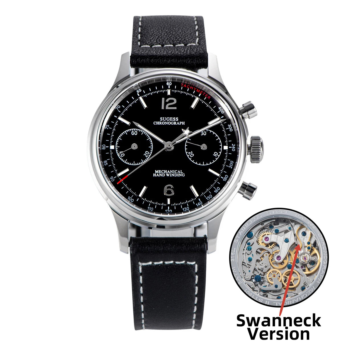 Sugess 1963 Chronograph 40mm | Mechanical Pilot Watch with Seagull ST19 Movement