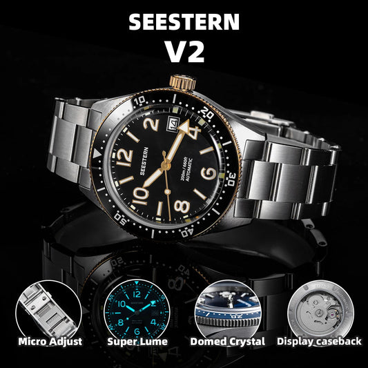SEESTERN S434 V2 Automatic Diver - Upgraded 39mm Skin Diver