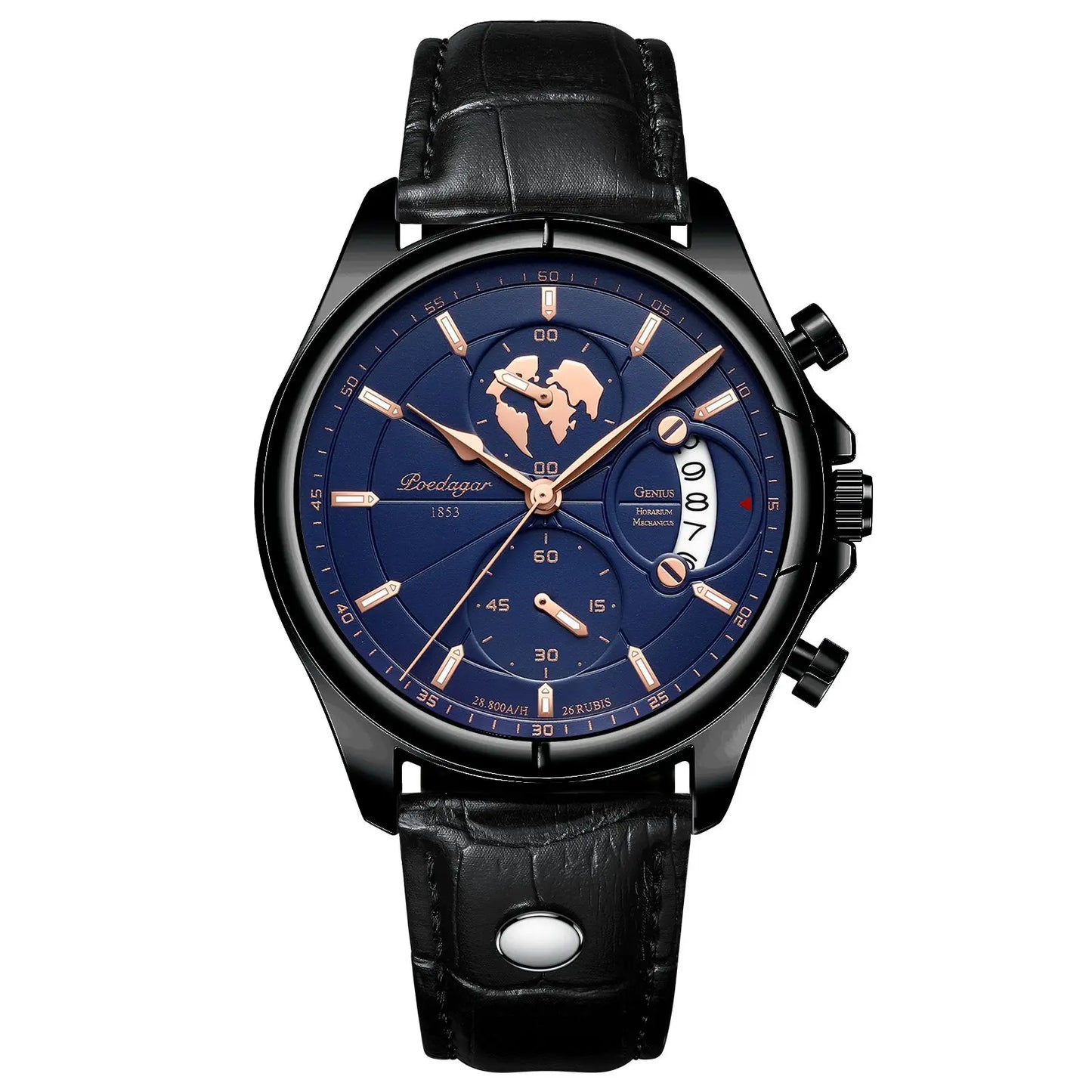 Luxury Men's Business Leather Quartz Watch – Waterproof with Chronograph and Date
