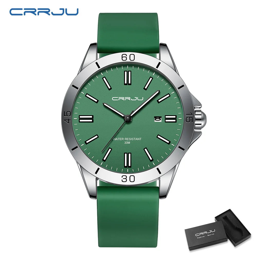 Sleek Sport Quartz Watch with Silicone Band