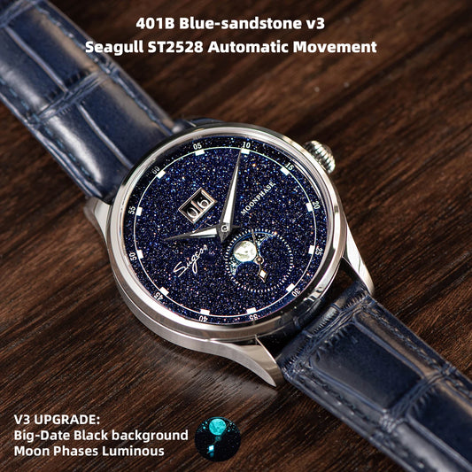 Sugess S401B V3 Moonphase Master – Automatic Big Date Aventurine Dial Luxury Watch