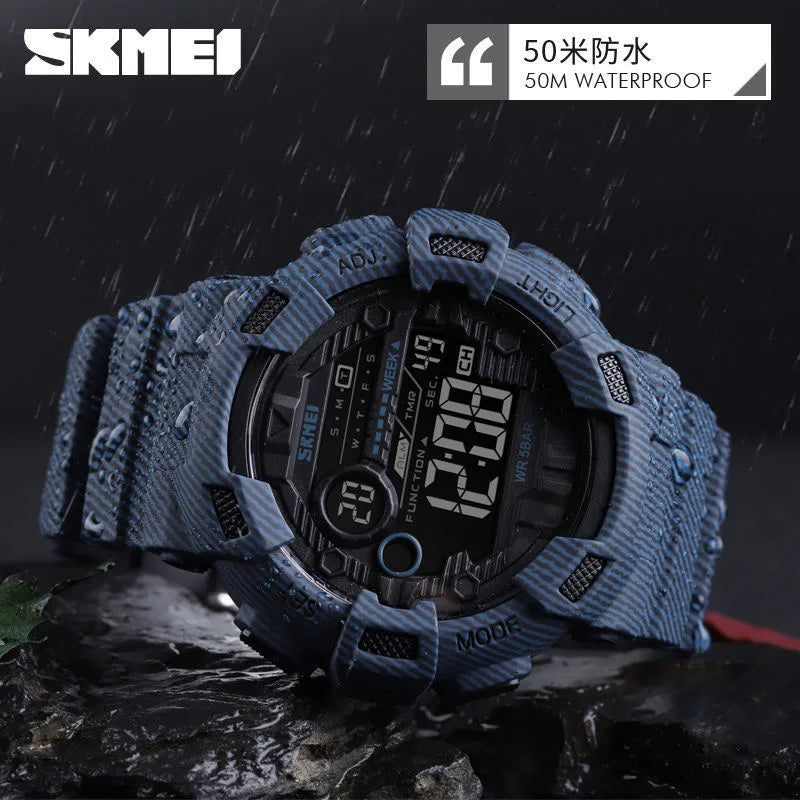 Men's Woman's Sports Watches LED Digital Outdoor Waterproof Alarm & Chrono