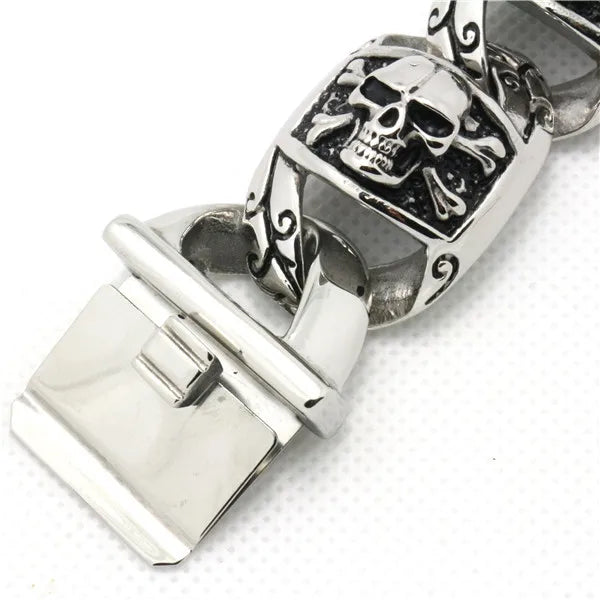 Gothic Skeleton Bracelet for Men - 316L Stainless Steel