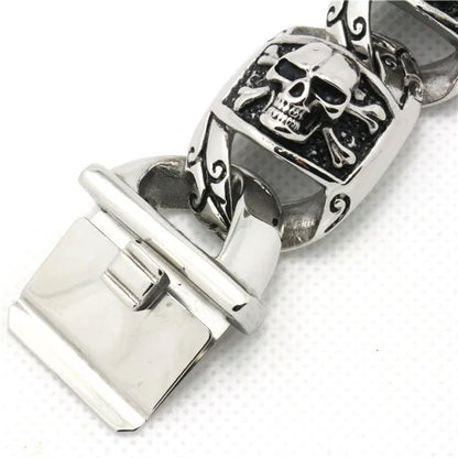 Gothic Skeleton Bracelet for Men - 316L Stainless Steel