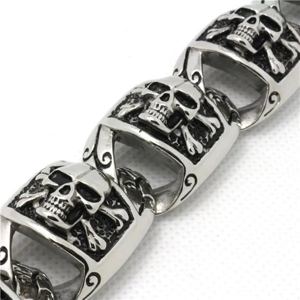 Gothic Skeleton Bracelet for Men - 316L Stainless Steel