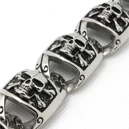 Gothic Skeleton Bracelet for Men - 316L Stainless Steel