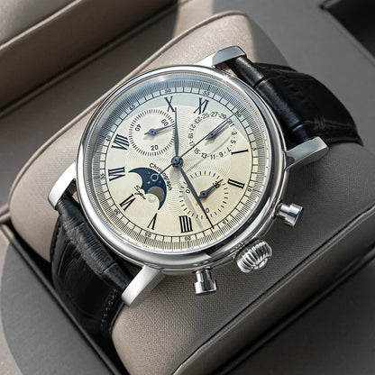 Sugess Heritage Chronograph | Genuine Moonphase & Sapphire Crystal (SU1908SB)