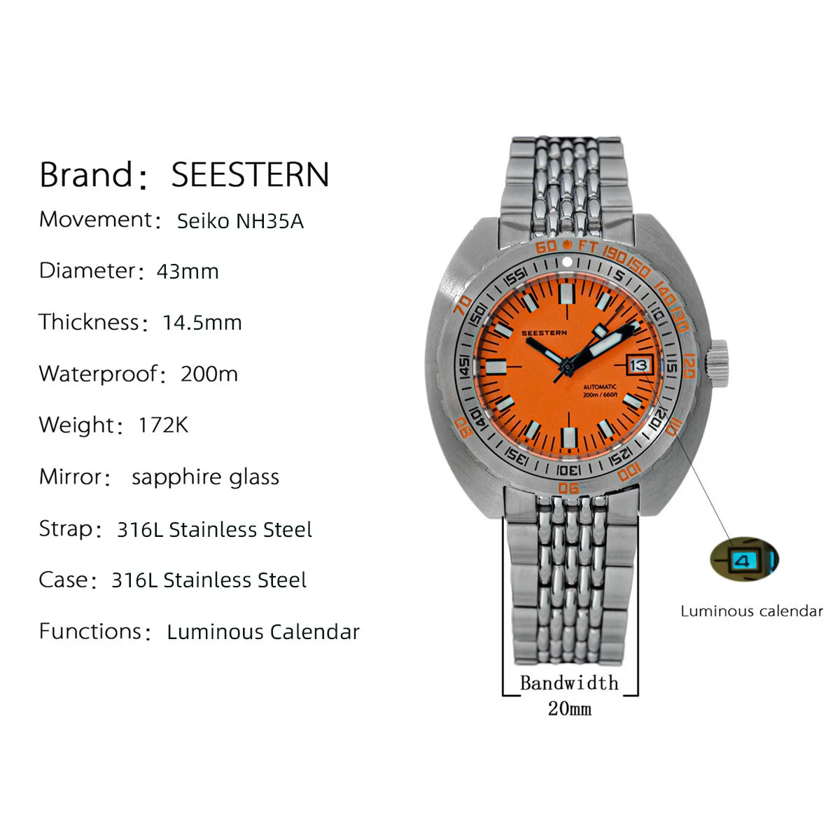 Seestern Ocean Star V3 GMT Automatic Wristwatch