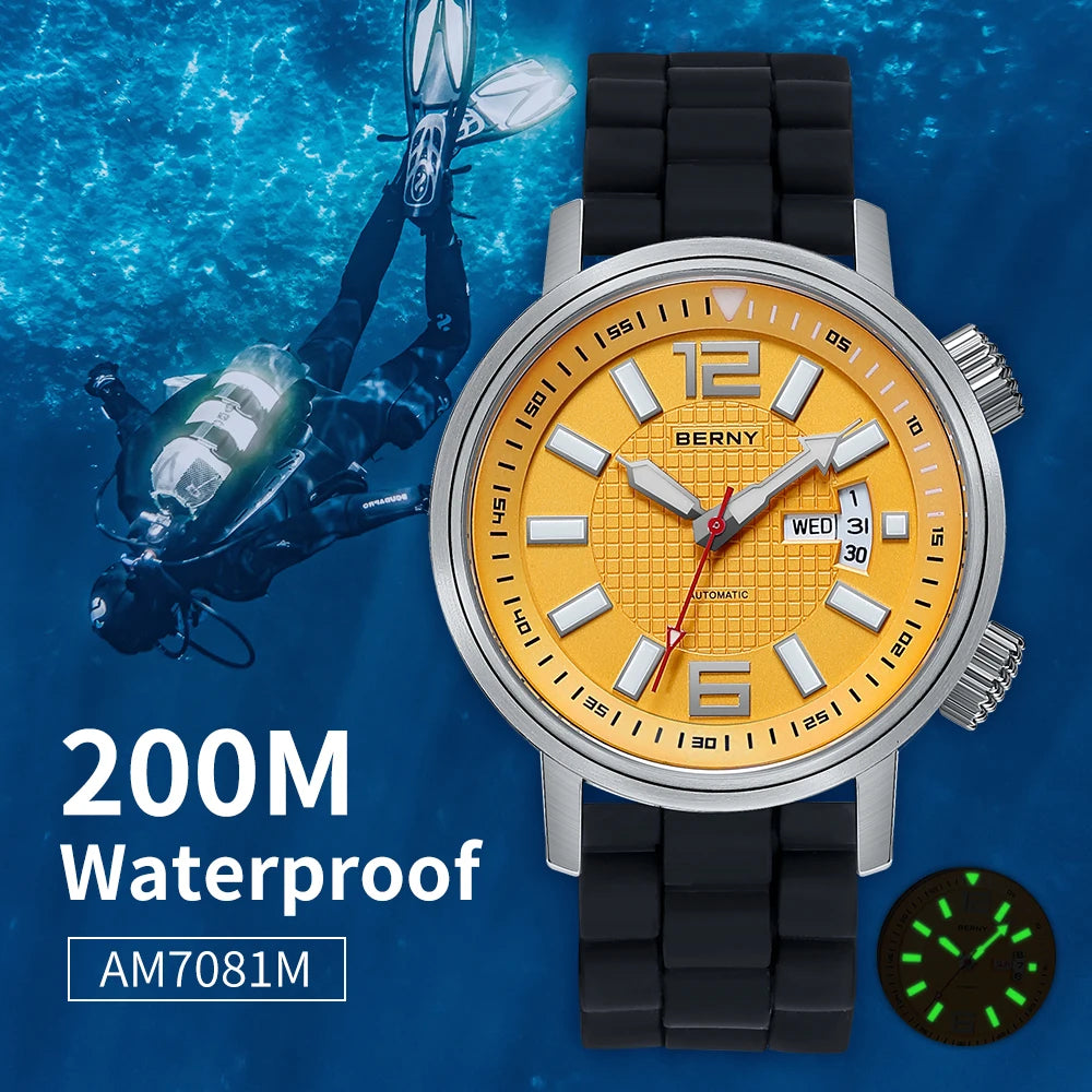 BERNY 20ATM Professional Diver Automatic – Miyota 8205 (Model AM7081M)