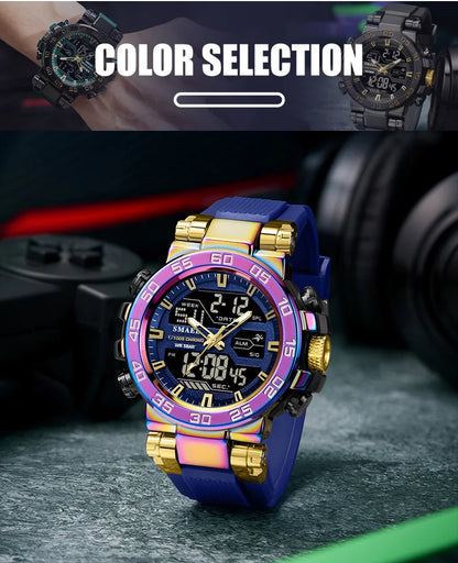 New Multi-Functional Waterproof Sports Watch Alloy Case and TPU Strap, Stopwatch Alarm  and Shock-Resistant