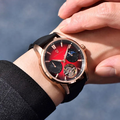 PAGANI DESIGN PD-YS021: Luxury Skeleton Automatic Watch – 100M Waterproof, Sapphire Crystal