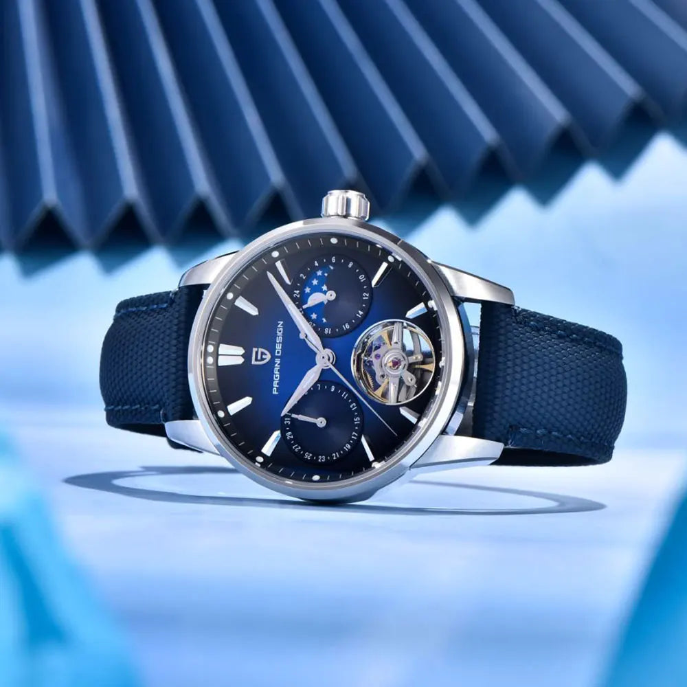 PAGANI DESIGN PD-YS021: Luxury Skeleton Automatic Watch – 100M Waterproof, Sapphire Crystal