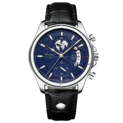 Luxury Men's Business Leather Quartz Watch – Waterproof with Chronograph and Date