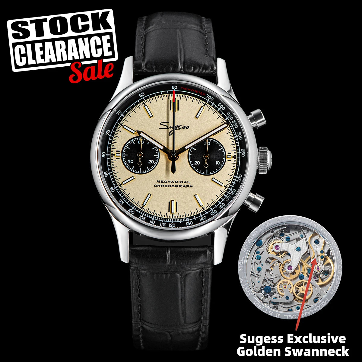 Sugess 1963 Chronograph 40mm | Mechanical Pilot Watch with Seagull ST19 Movement