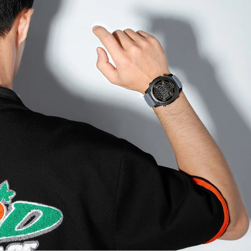 Men's Digital Sports Watch 50M Waterproof HD Electronic Screen with Alarm