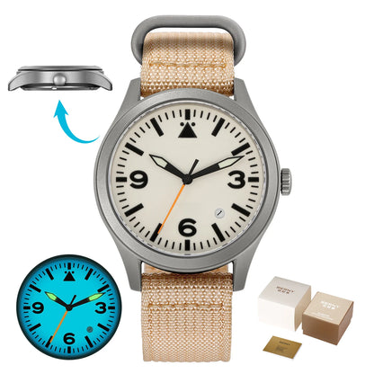 BERNY Titanium Automatic Field Watch – Mechanical Military Wristwatch with Sapphire Crystal