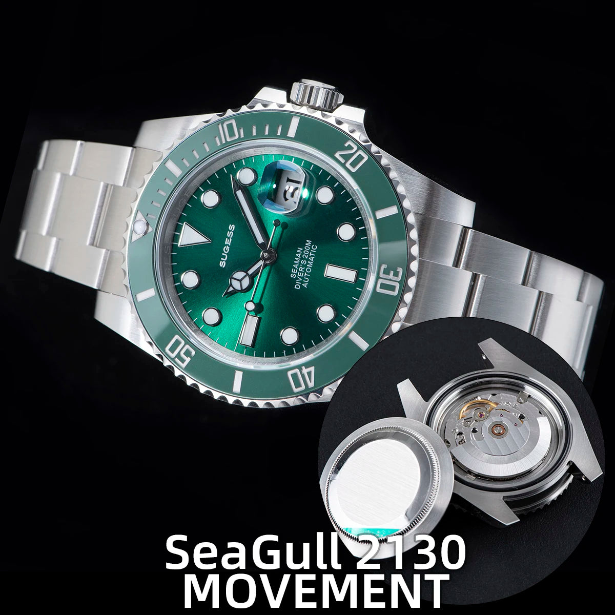 Sugess Ocean Star SU126610LV Automatic Diver – Ceramic Green Bezel 40mm Luxury Sports Watch