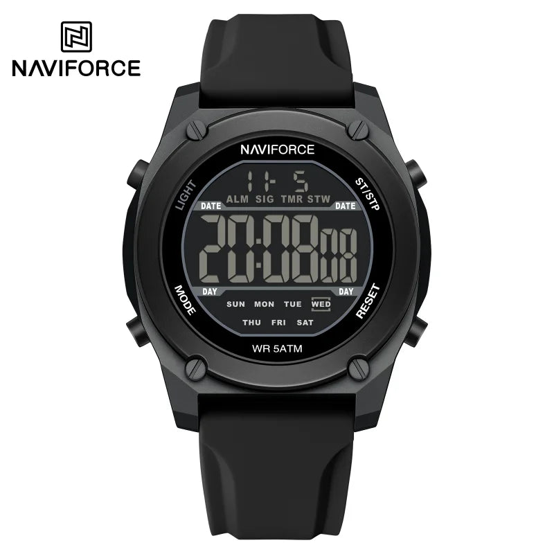 Men's Digital Sports Watch 50M Waterproof HD Electronic Screen with Alarm