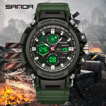 Sport Digital Watch Dual Display with Snooze & Alarm