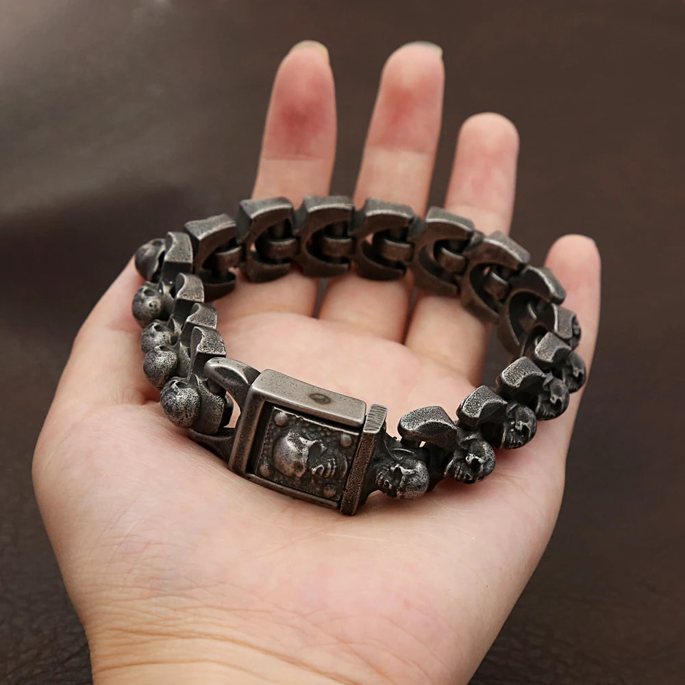 Heavy Skull Bracelet - 316L Stainless Steel