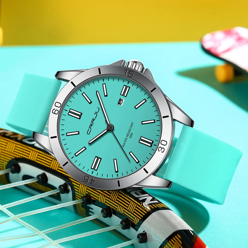 Sleek Sport Quartz Watch with Silicone Band