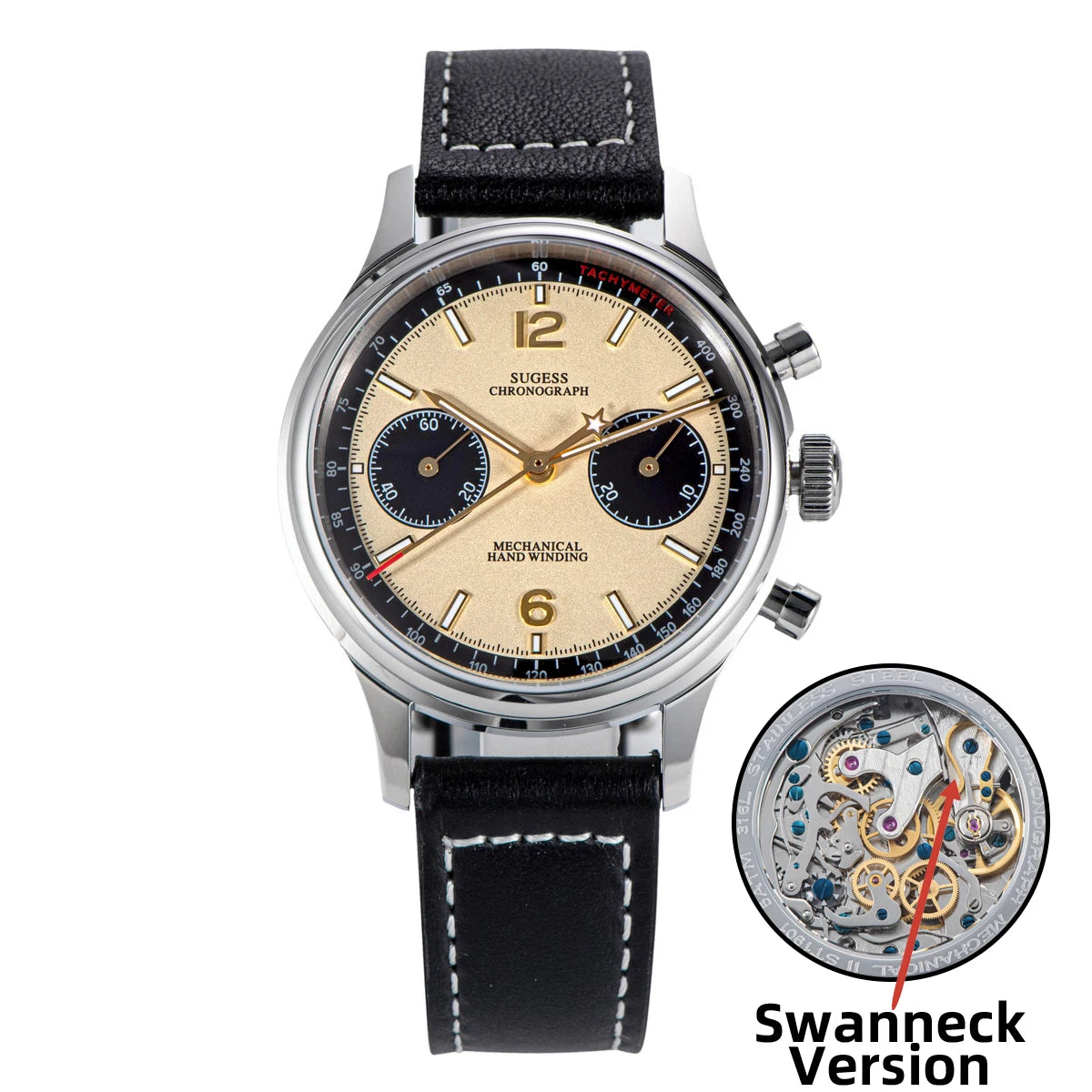 Sugess 1963 Chronograph 40mm | Mechanical Pilot Watch with Seagull ST19 Movement