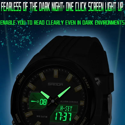 Double Display Sports Watches Luminous Multifunction Waterproof Outdoor quartz watch