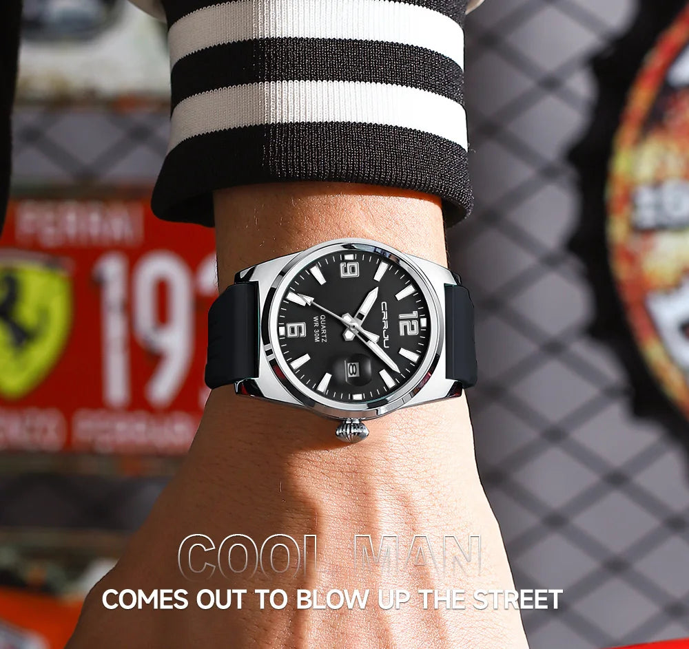 Luminous Sport Quartz Watch with Silicone Strap