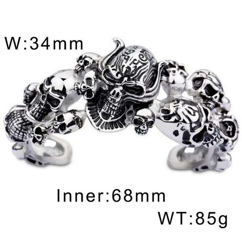 Stainless Steel Skull Men's Bracelet