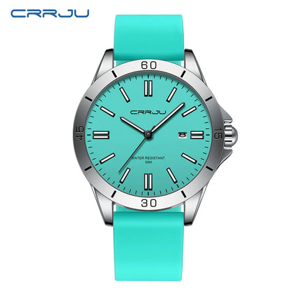 Sleek Sport Quartz Watch with Silicone Band