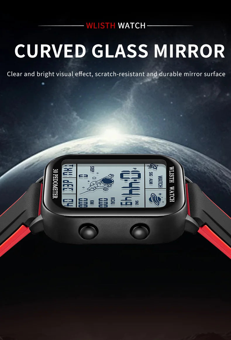 Multifunctional Digital Watch with Stopwatch Countdown Timer