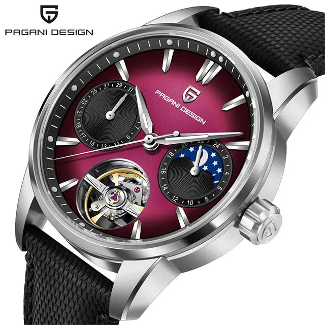 PAGANI DESIGN PD-YS021: Luxury Skeleton Automatic Watch – 100M Waterproof, Sapphire Crystal