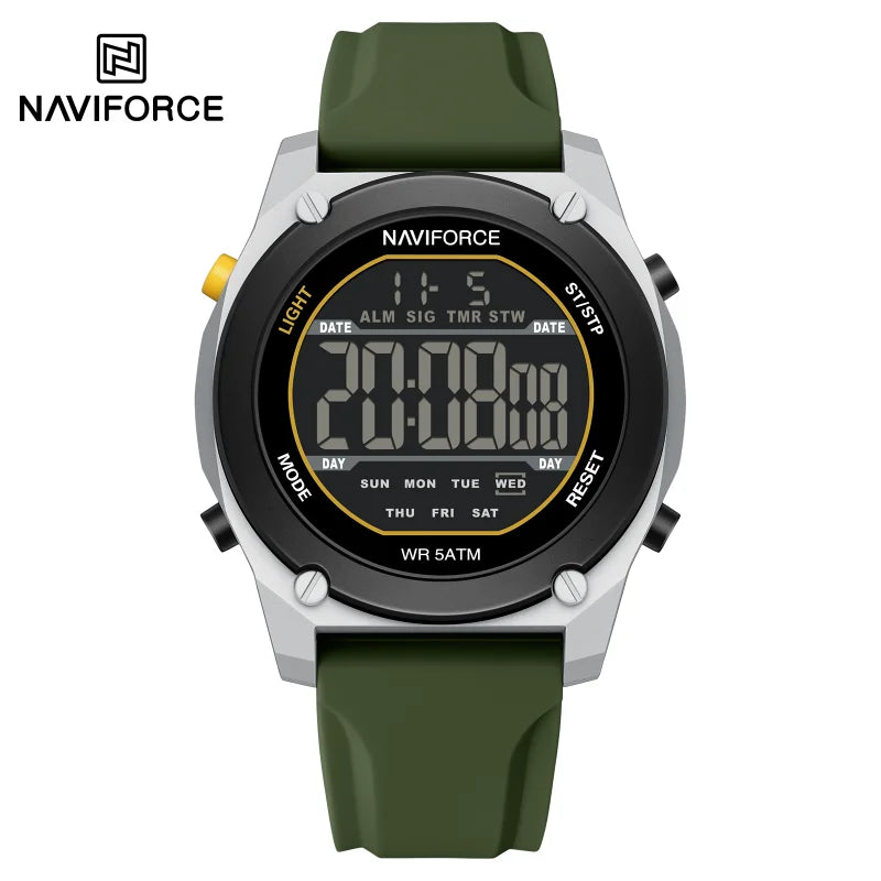 Men's Digital Sports Watch 50M Waterproof HD Electronic Screen with Alarm