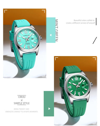 Luminous Sport Quartz Watch with Silicone Strap