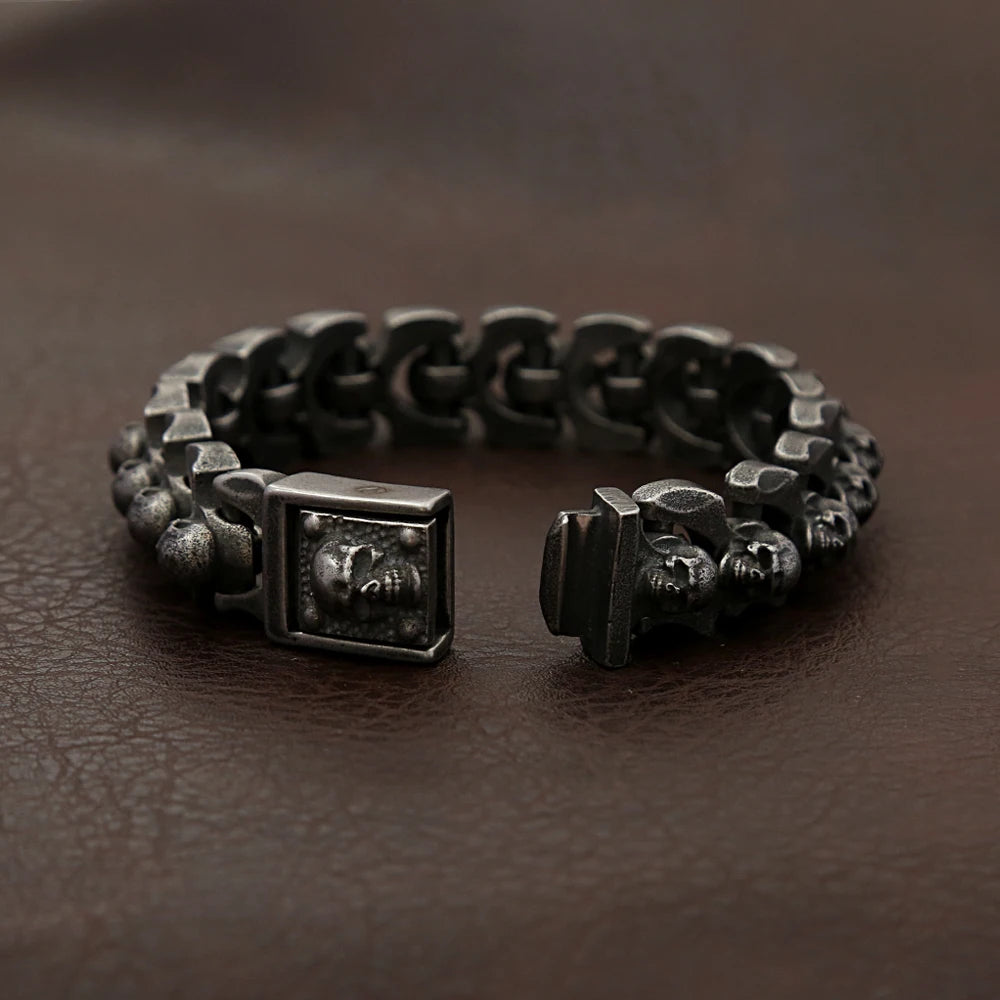 Heavy Skull Bracelet - 316L Stainless Steel