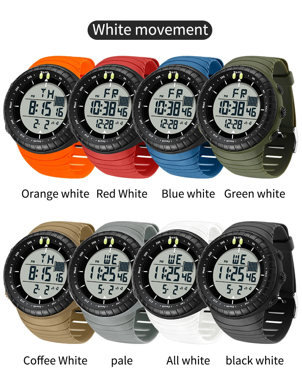 New Sports Electronic Watch LED Alarm Clock Multi functional Night Light & Waterproof