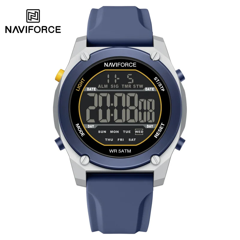 Men's Digital Sports Watch 50M Waterproof HD Electronic Screen with Alarm