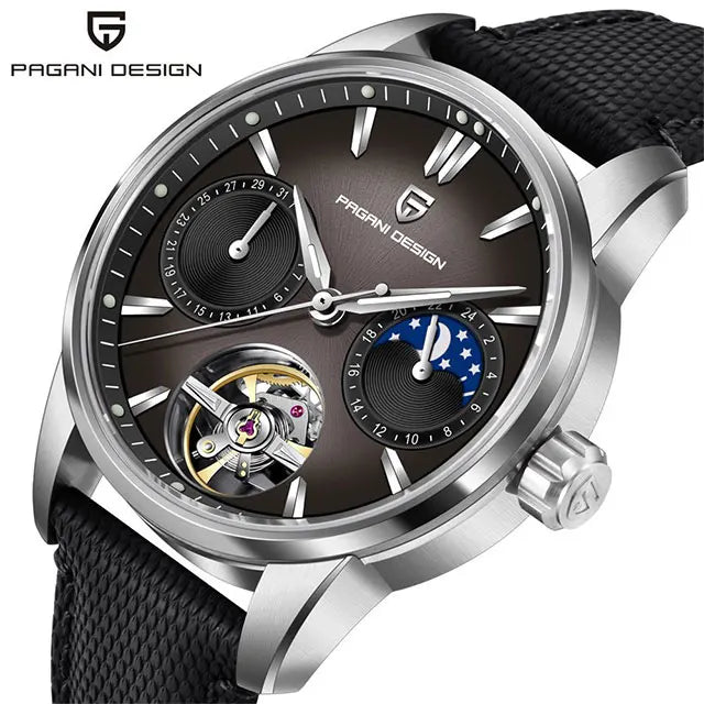 PAGANI DESIGN PD-YS021: Luxury Skeleton Automatic Watch – 100M Waterproof, Sapphire Crystal