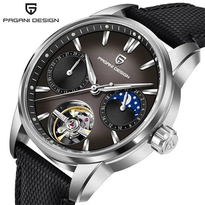 PAGANI DESIGN PD-YS021: Luxury Skeleton Automatic Watch – 100M Waterproof, Sapphire Crystal