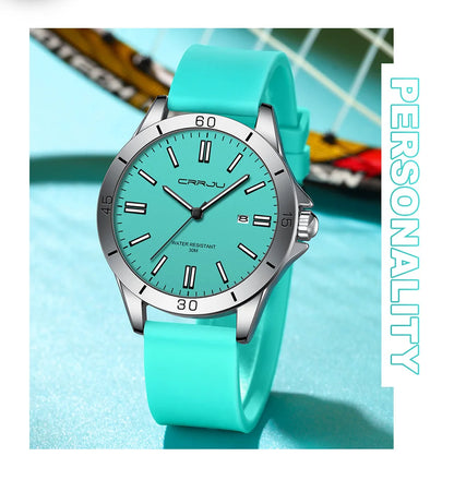 Sleek Sport Quartz Watch with Silicone Band