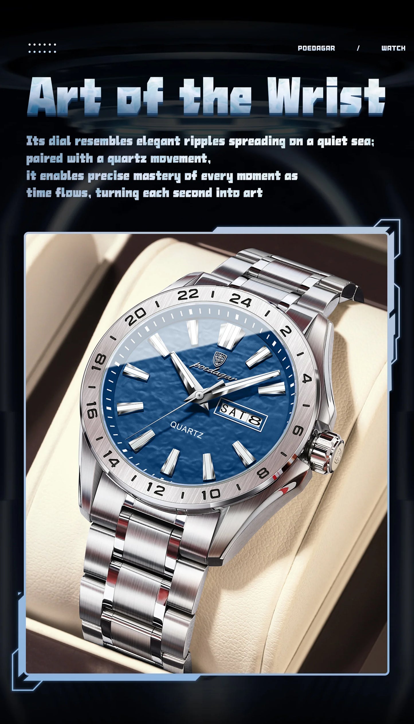 Poedagar "Wave-Dial" Sport Luxury – Day/Date Edition