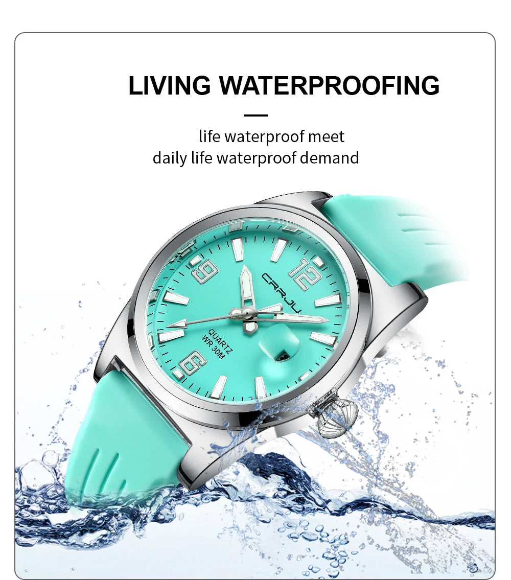 Luminous Sport Quartz Watch with Silicone Strap