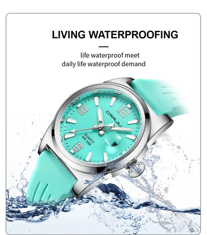Luminous Sport Quartz Watch with Silicone Strap