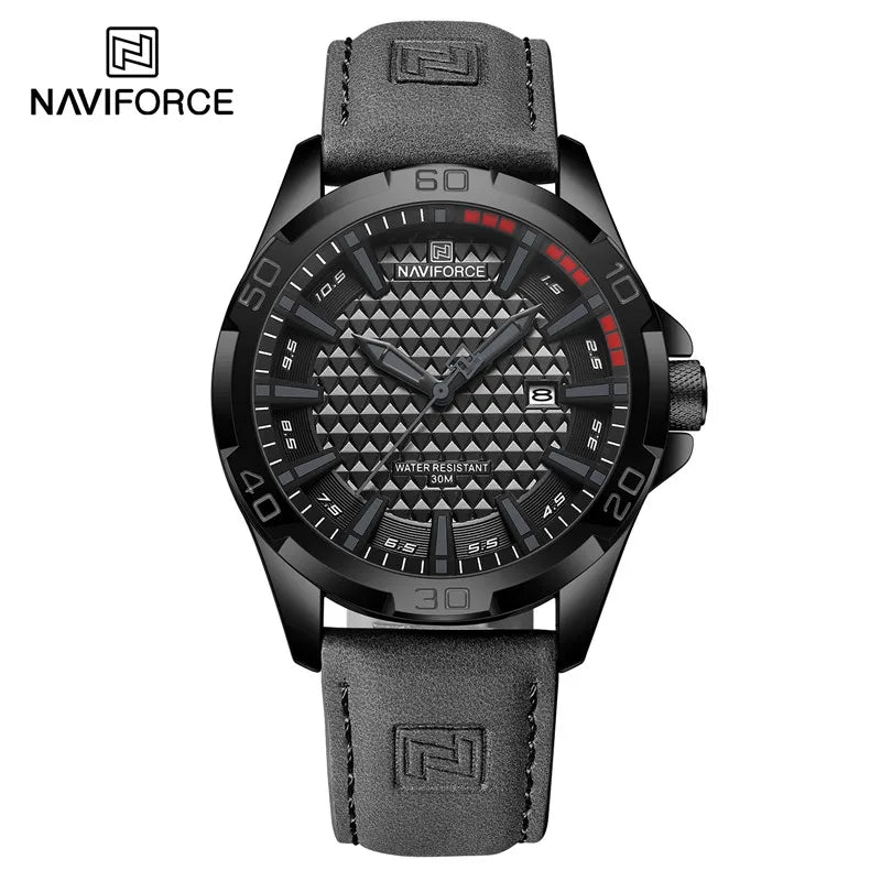 Men's Quartz Sports Watch Shockproof Waterproof Leather Strap with Calendar