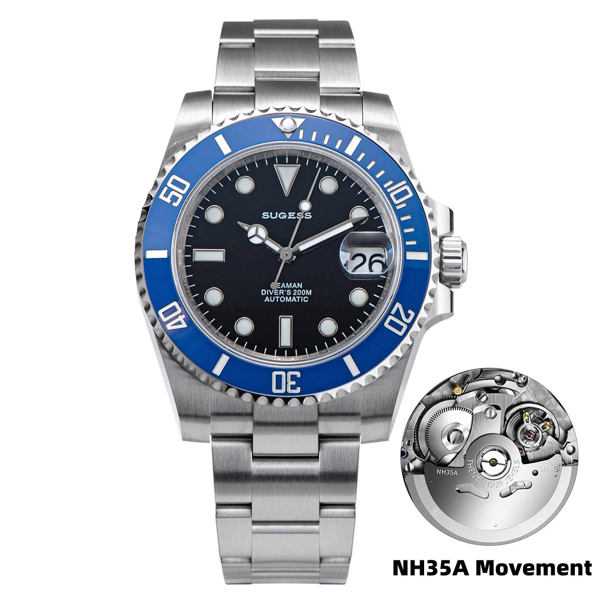 Sugess Ocean Star SU126610LV Automatic Diver – Ceramic Green Bezel 40mm Luxury Sports Watch