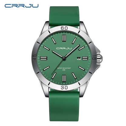 Sleek Sport Quartz Watch with Silicone Band