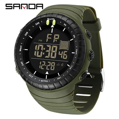 New Sports Electronic Watch LED Alarm Clock Multi functional Night Light & Waterproof