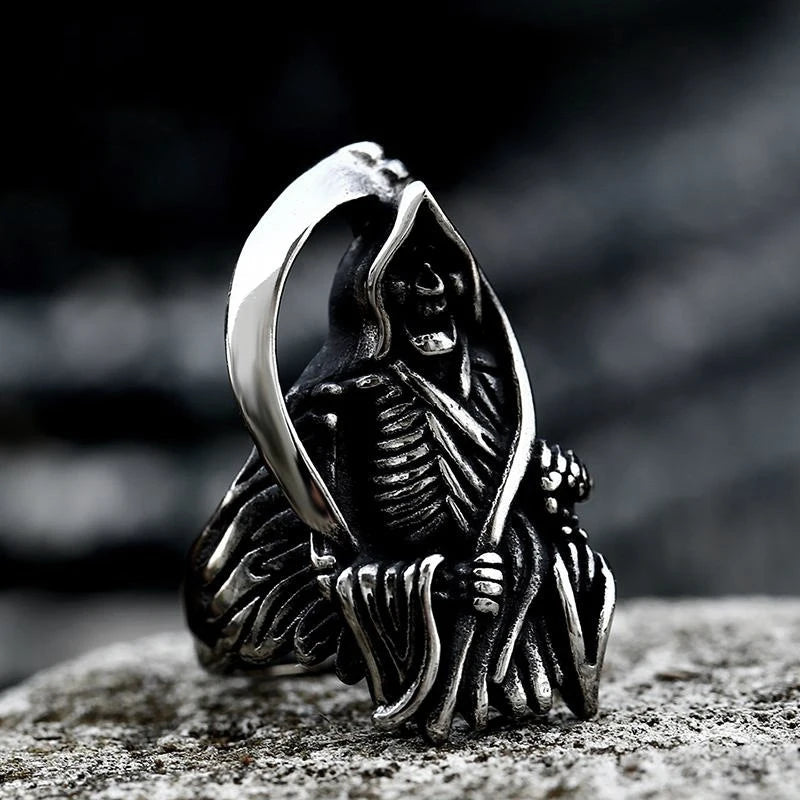 Gothic 316L Stainless Steel Skull Ring
