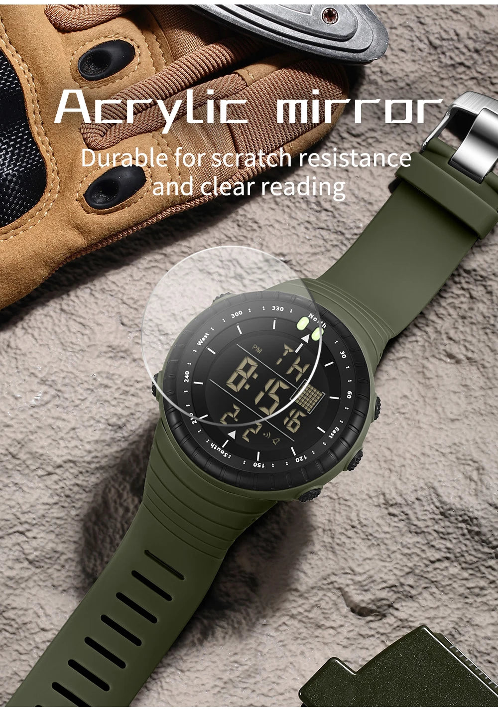 New Sports Electronic Watch LED Alarm Clock Multi functional Night Light & Waterproof