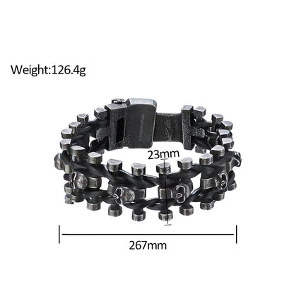 Vintage Punk Skull Bracelet for Men - 316L Stainless Steel & Braided Leather Biker Amulet Jewelry